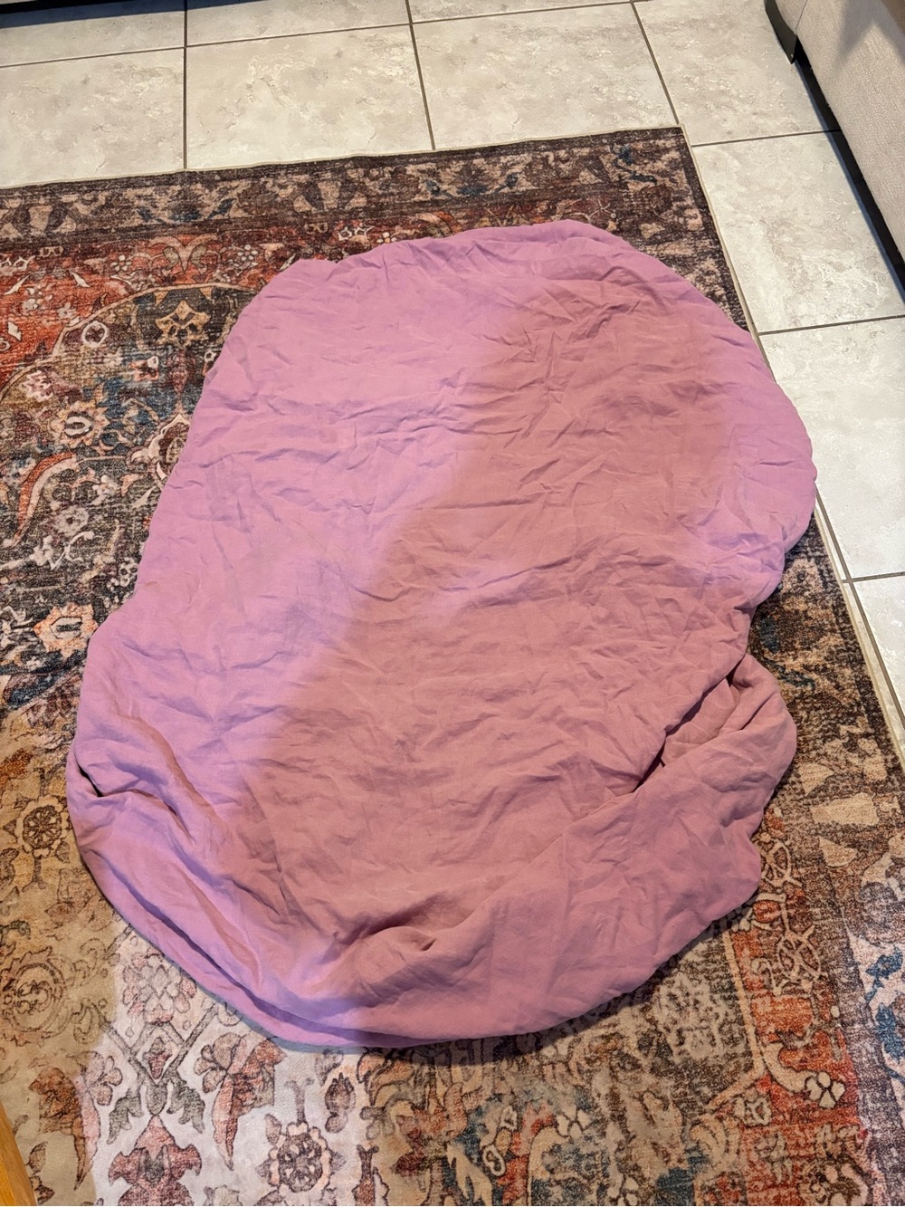 Piglet in Bed Single 100 linen Fitted Sheet - Soft Purple Bedding PINK